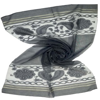 Double sided tissue Hijab - Charcoal Black